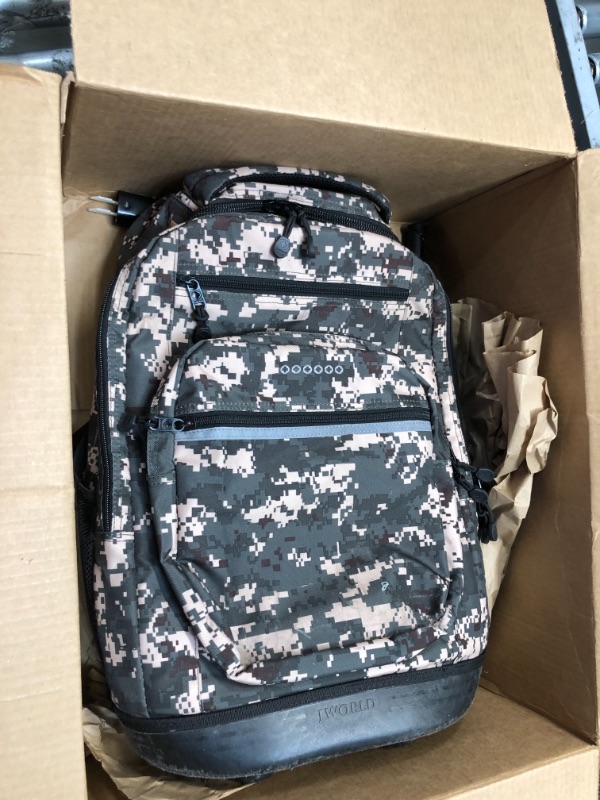 Photo 2 of J World Sundance Laptop Rolling Backpack, Camo ***Handle is Broken off of Backpack ***