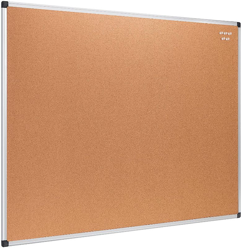 Photo 1 of Amazon Basics Cork board 35" x 47", Aluminum frame