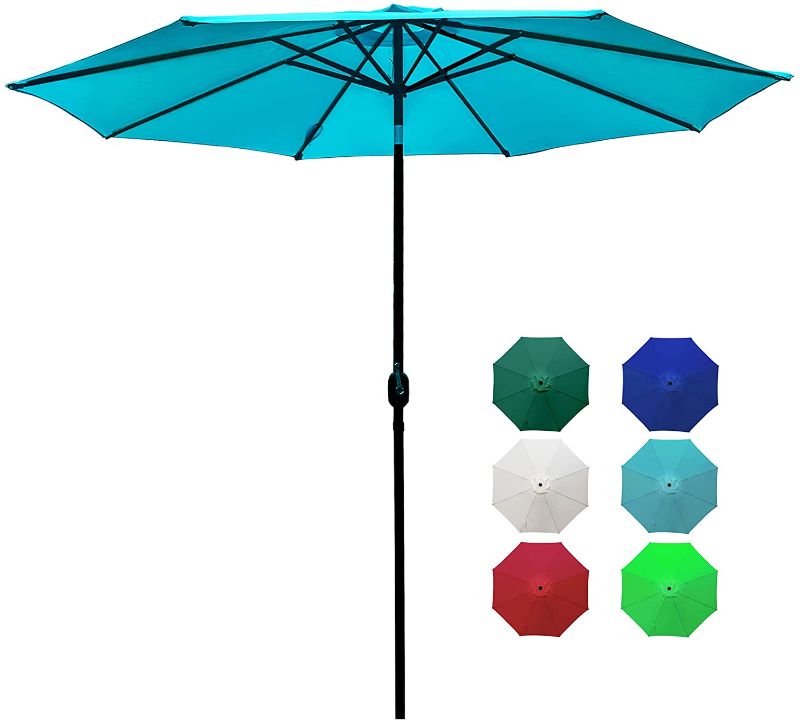 Photo 1 of  9ft Patio Umbrella Outdoor,, Turquoise