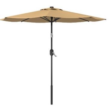 Photo 1 of 9ft Heavy Duty Aluminum Round Patio Tilt Umbrella  brown  with led 