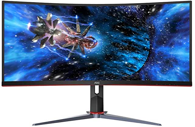 Photo 1 of AOC CU34G2X 34" Curved Frameless Immersive Gaming Monitor, UltraWide QHD 3440x1440, VA Panel, 1ms 144Hz Freesync, Height Adjustable, 3-Yr Zero Dead Pixels