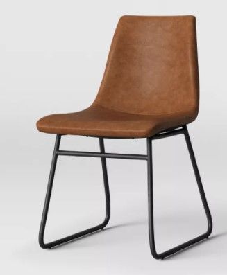 Photo 1 of Bowden Faux Leather And Metal Dining Chair Caramel - Project 62™
