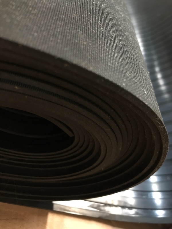 Photo 3 of Wide Rib Corrugated Rubber Floor Mat, 1/8" Thick x 3' x 20' Roll, Black.