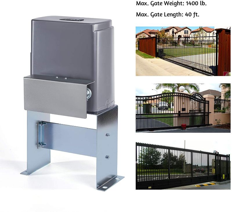 Photo 1 of Automatic Sliding Gate Opener with 2 Remote Controls, Electric Rolling Driveway Slide Gate Motor, Complete Gate Operator Hardware Security System Kit...