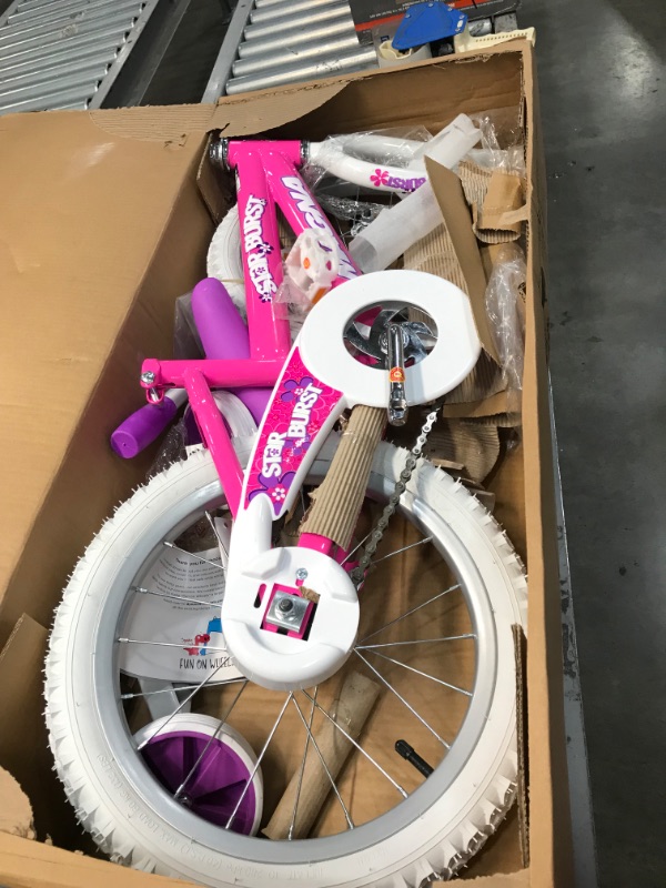 Photo 2 of Dynacraft Magna Kids Bike Girls 16 Inch Wheels with Training Wheels in Pink for Ages 4 Years and Up