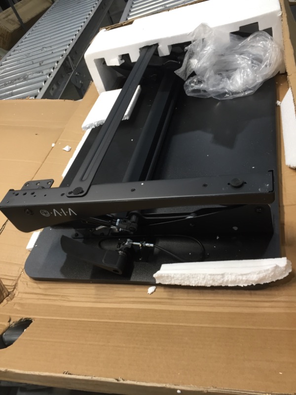 Photo 1 of VIVO Black Height Adjustable Stand up Desk Converter | 36" Sit to Stand Tabletop Monitor Riser