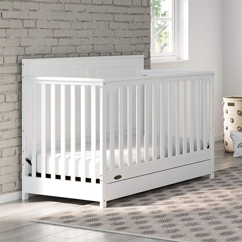 Photo 1 of Graco Hadley 4-in-1 Convertible Crib with Drawer - White