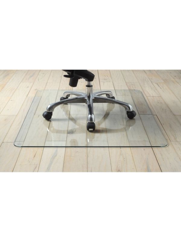 Photo 1 of Lorell® Tempered Glass Chair Mat, 48" x 60", Clear Item # 9117668

