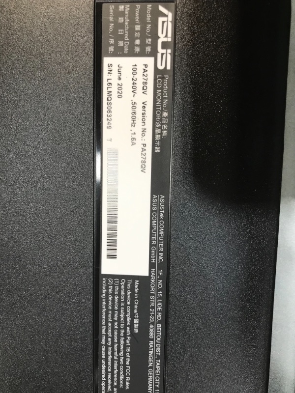 Photo 1 of ***NONO FUNCTIONAL***
Asus ProArt PA278QV 27" WQHD LCD Monitor (DisplayPort, HDMI, USB)