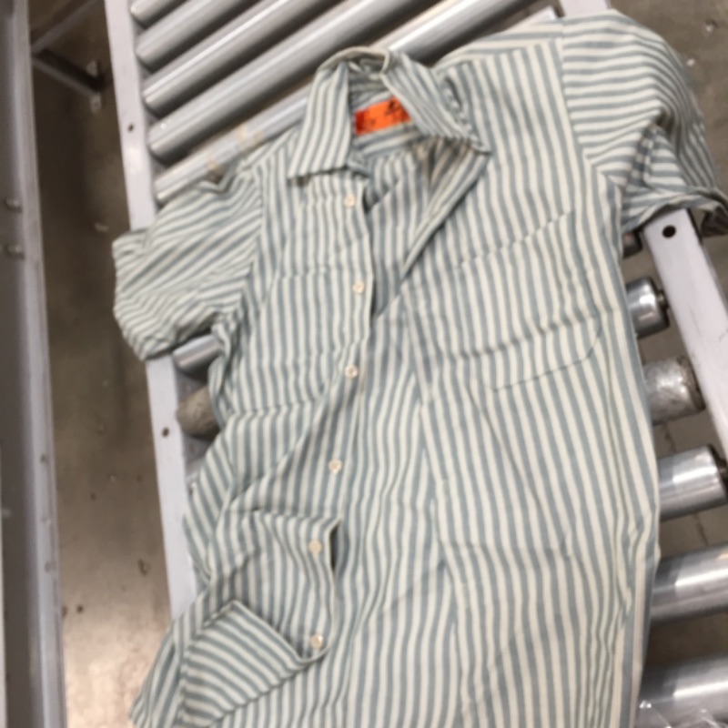 Photo 2 of Red Kap Men's Industrial Stripe Short Sleeve Work Shirt
