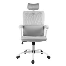 Photo 1 of Gray Office Chair High Back Ergonomic Mesh Desk Chair with Padding Armrest and Adjustable Headrest