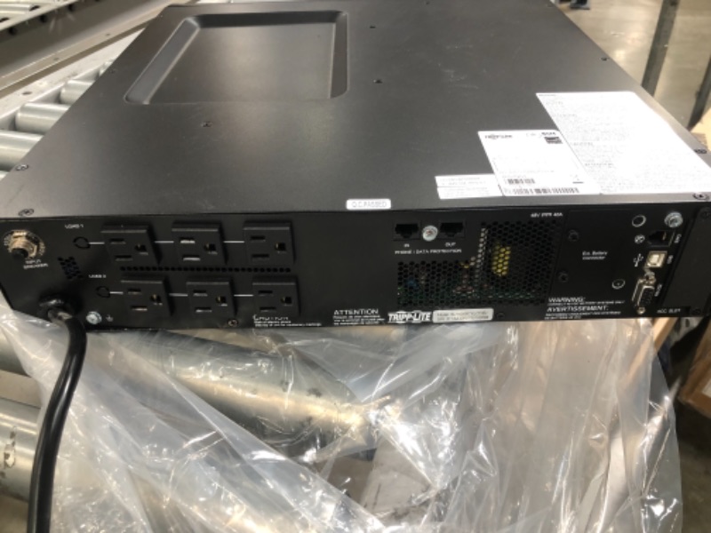 Photo 3 of Tripp Lite Smart Online 1.5kVA UPS Back Up, Double-Conversion, 120V 1.35kW 2U Rack / Tower, Extended Run, Network Card Slot, LCD, USB, DB9