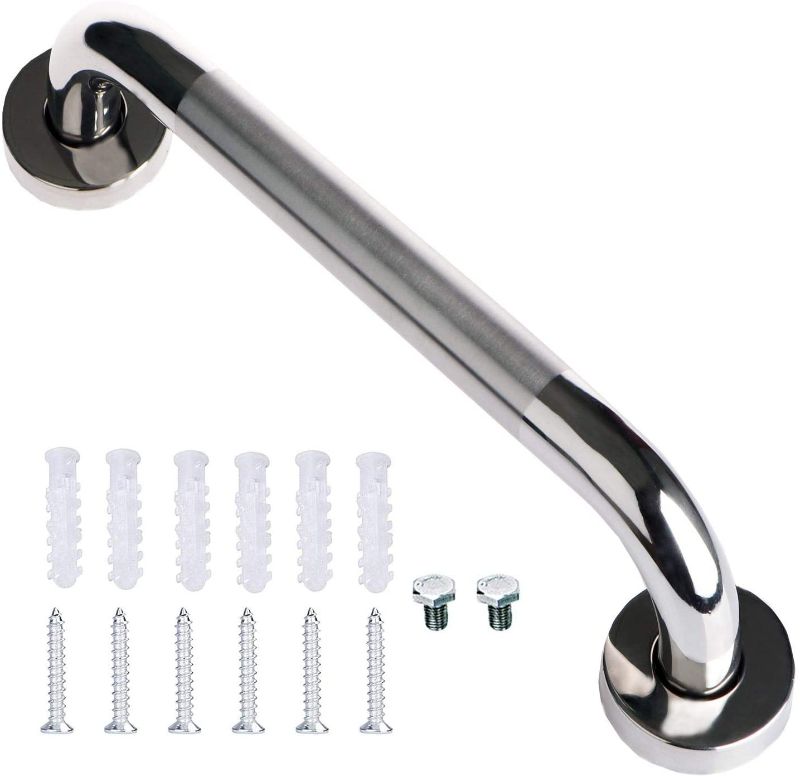 Photo 1 of 12 Inch Stainless Steel Chrome Shower Grab Bar