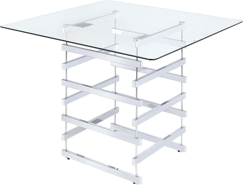 Photo 1 of Acme Nadie Counter Height Table - 72590 - Chrome & Clear Glass
**GLASS TABLE TOP ONLY**