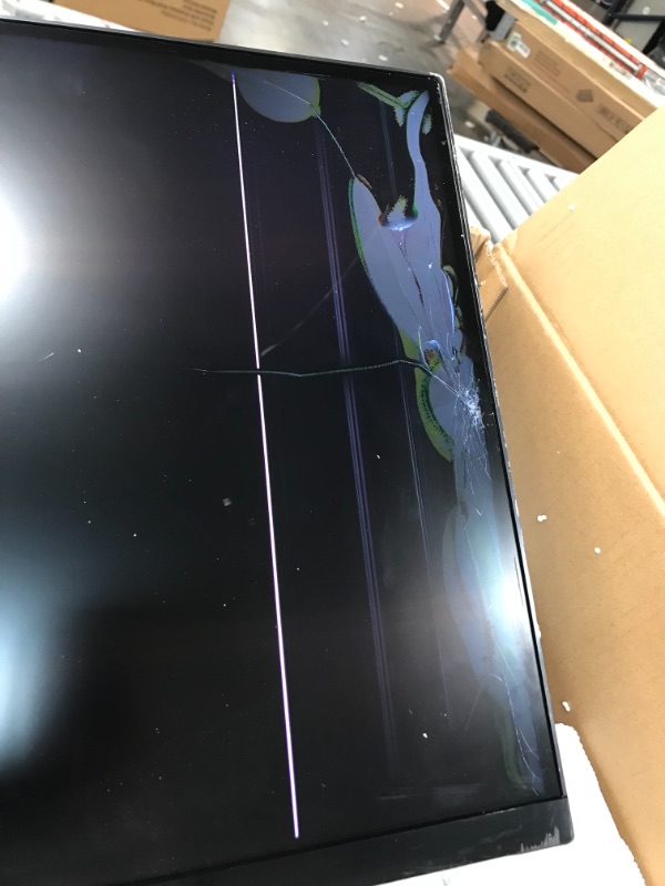 Photo 7 of Samsung 49" Charcoal Black CHG90 QLED Gaming Monitor
**MISSING ACCESSORIES, STAND AND POWER CORD**SCREEN IS DAMAGED**