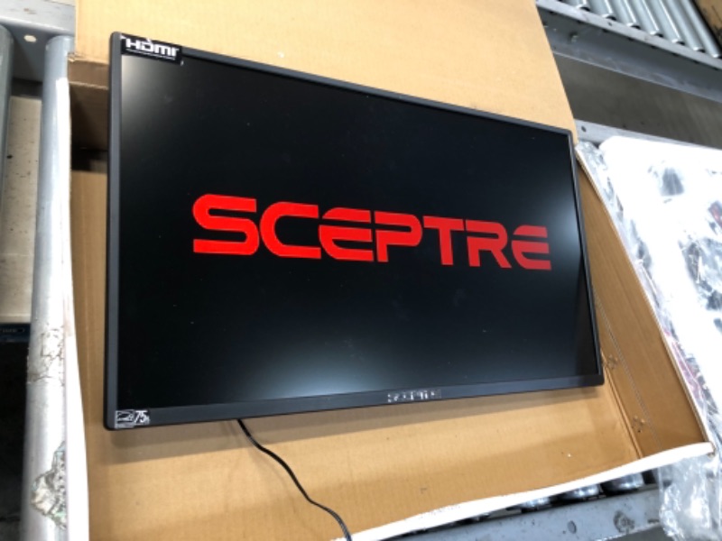 Photo 5 of Sceptre E248W-19203R 24" Ultra Thin 75Hz 1080p LED Monitor 2x HDMI VGA Build-in Speakers, Metallic Black 2018
**missing base**