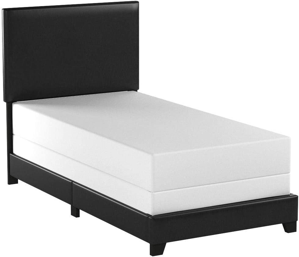 Photo 1 of Crown Mark Erin Upholstered Panel Bed in Black twin