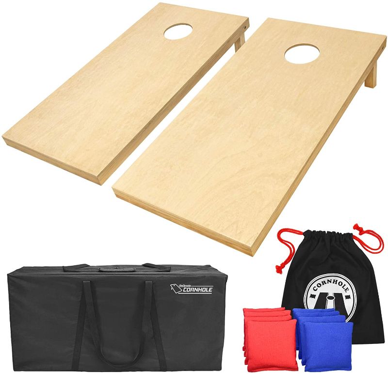 Photo 1 of Gosports Solid Wood Premium Cornhole Set Regulation Size (4ft x 2ft)