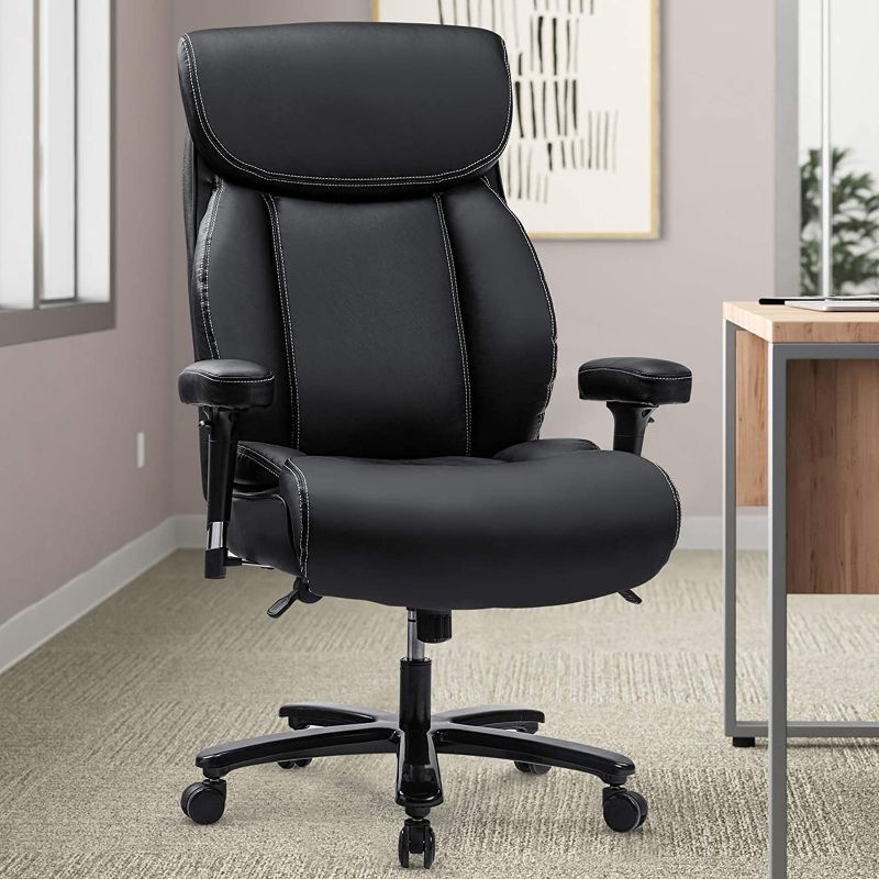 Photo 1 of REFICCER Big & Tall 400lb Office Chair, Ergonomic Design Heavy-Duty Metal Base Thicken Padding High-Back Executive Desk Computer Task Chair
