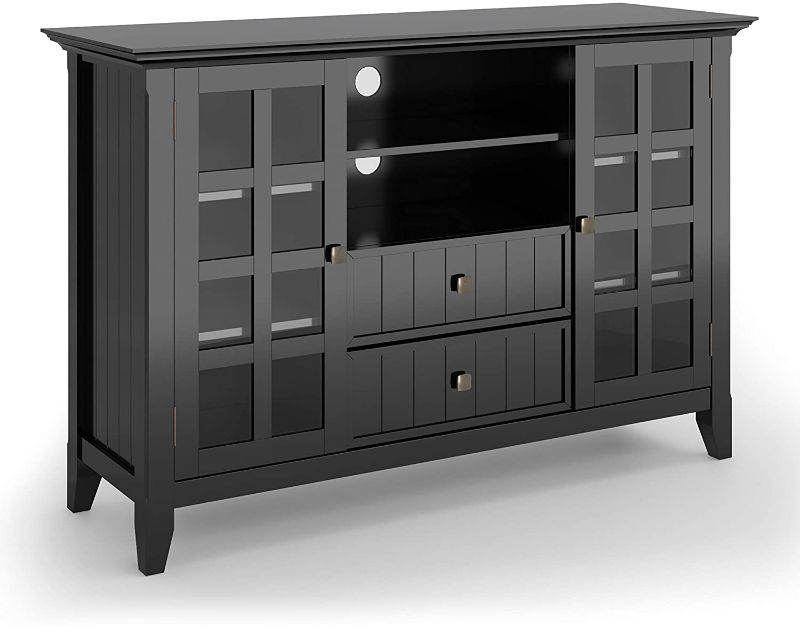 Photo 1 of Simpli Home Acadian Solid Wood 53 in Wide TV Media Stand For TVs up to 55 inches - Black