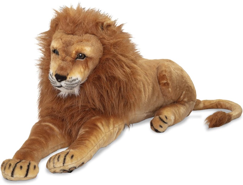 Photo 1 of Melissa & Doug Giant Lion - Lifelike Stuffed Animal (over 6 feet long)