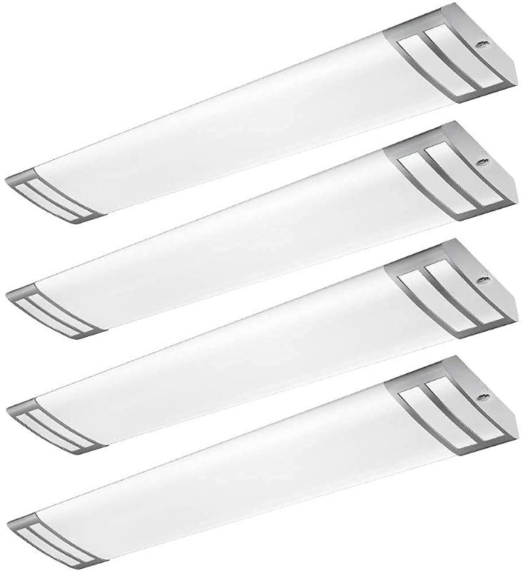 Photo 1 of AntLux 4FT LED Flush Mount Puff Lights, 40W 4500LM Linear Light, 4000K Neutral White, 4 Foot Integrated LED Wraparound Ceiling Lighting Fixtures for Kitchen Laundry, Fluorescent Replacement, 4 Pack