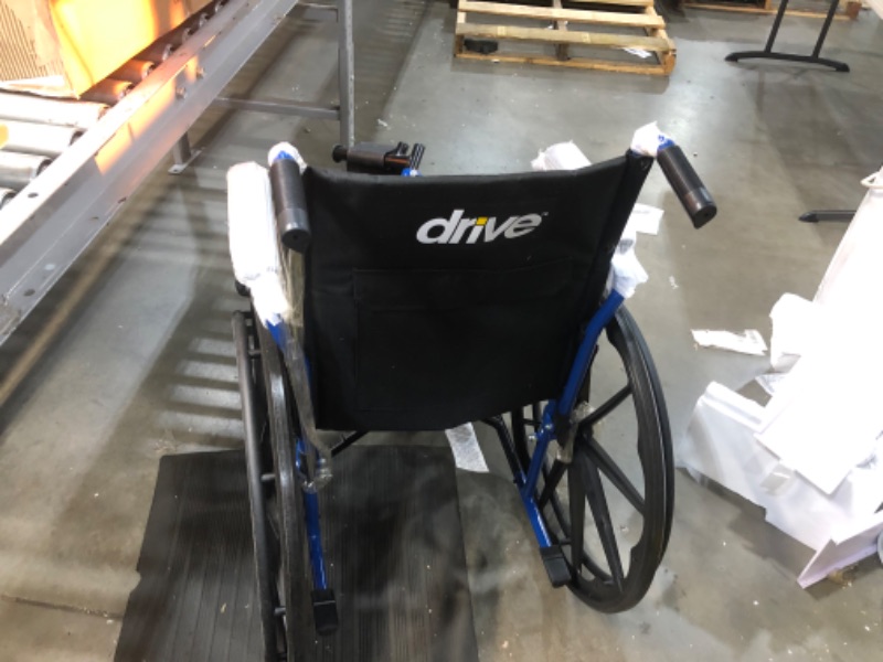 Photo 4 of Drive Medical Blue Streak Wheelchair with Flip Back Desk Arms, Elevating Leg Rests, 18 inch Seat