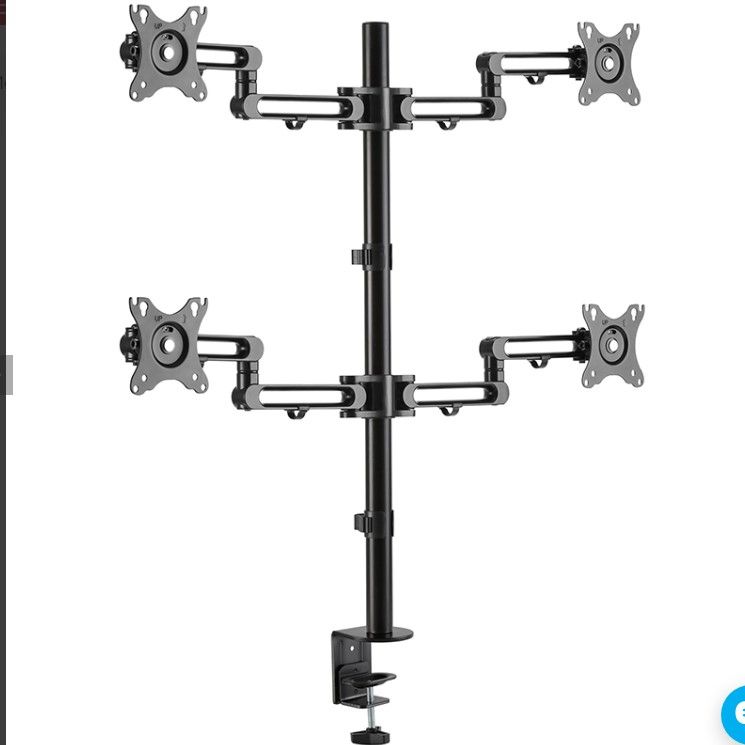 Photo 1 of AVLT Quad 32" Monitor Desk Stand - Mount Four 17.6 lbs Computer Monitors on 4 Articulating Adjustable Arms - Organize Your Work Surface with Ergonomic Viewing Angle VESA Monitor Mount
