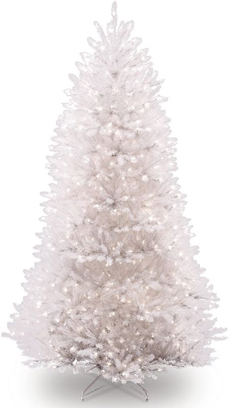 Photo 1 of 7.5 ft. Dunhill White Fir Artificial Christmas Tree with Clear Lights