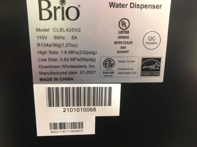 Photo 3 of Brio Bottom Loading Water Cooler Water Dispenser – Essential Series - 3 Temperature Settings - Hot, Cold & Cool Water - UL/Energy Star Approved
