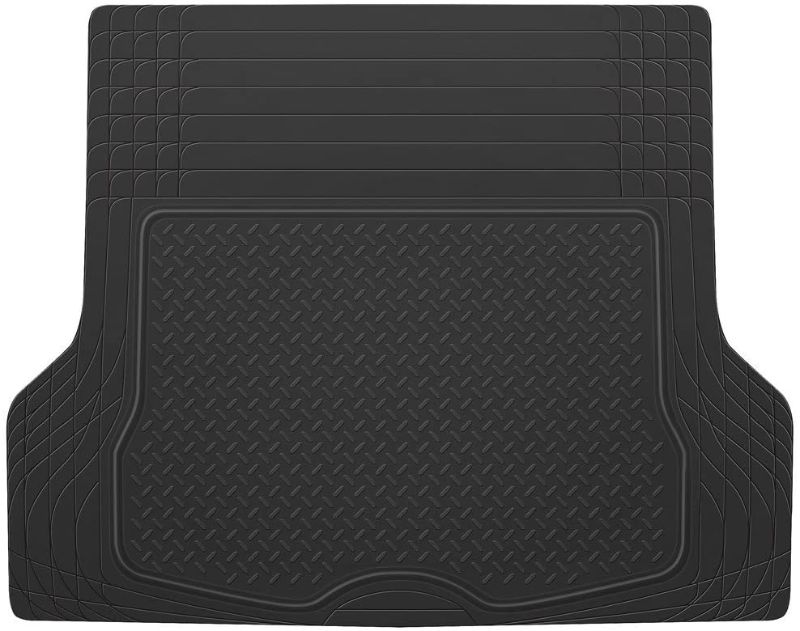 Photo 1 of  Cargo Liner Floor Mat-All Weather Trunk Protection, Trimmable to Fit & Durable HD Rubber Protection for Car SUV Sedan Auto - Black 4ftx32inches 