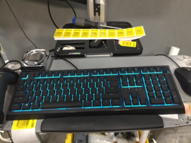 Photo 3 of Razer Ornata V2 Gaming Keyboard: Hybrid Mechanical Key Switches - Customizable Chroma RGB Lighting - Individually Backlit Keys - Detachable Plush Wrist Rest - Programmable Macros
