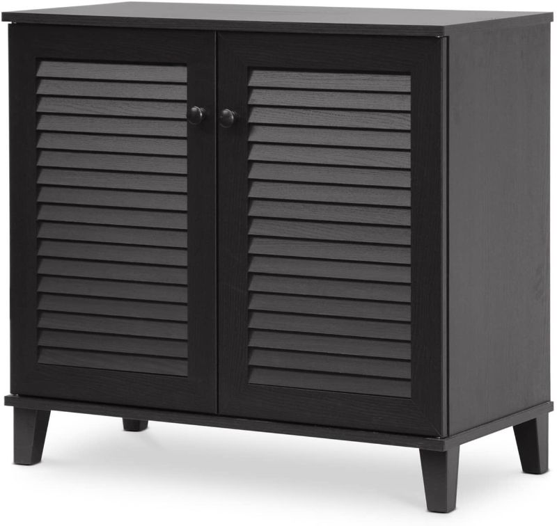 Photo 1 of Baxton Studio FP-01LV-Espresso Studio Coolidge Shoe-Storage Cabinet, Espresso 14.5Lx29.625Wx27.5H
