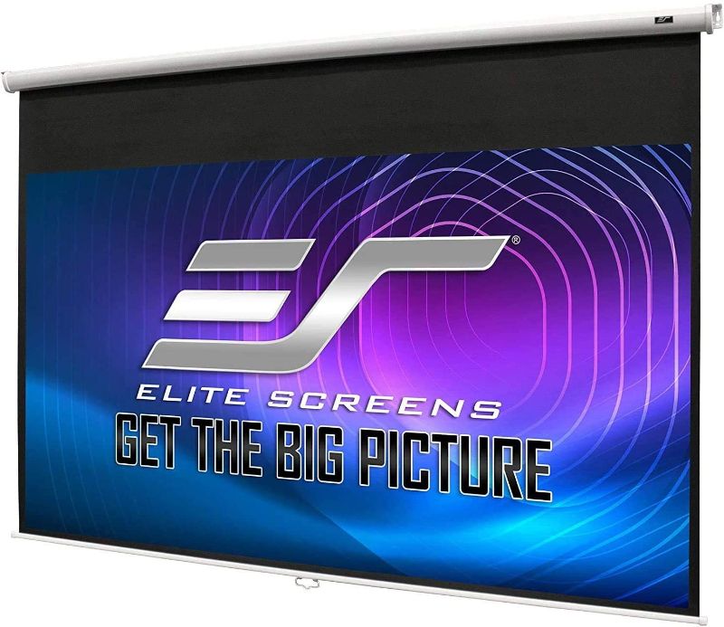 Photo 1 of Elite Screens Manual B, 100-INCH 16:10, Manual Pull Down Projector Screen 4K / 8K Ultra HDR 3D Ready with Slow Retract Mechanism, M100X
