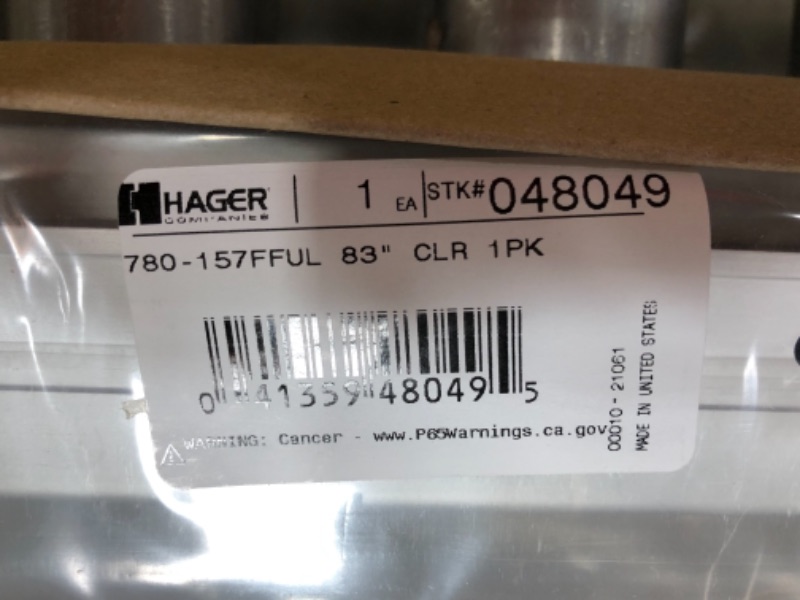 Photo 2 of Hager - 48049 780-157 Series Aluminum Standard Duty Fire Rated Roton Continuous Geared Hinges, Full Surface, Clear Anodized, 83" Length (Pack of 1)
