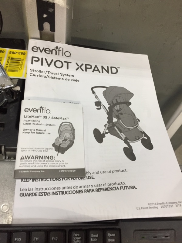 Photo 7 of Evenflo Pivot Xpand Modular Travel System with SafeMax Infant Car Seat
Color: Roan 
