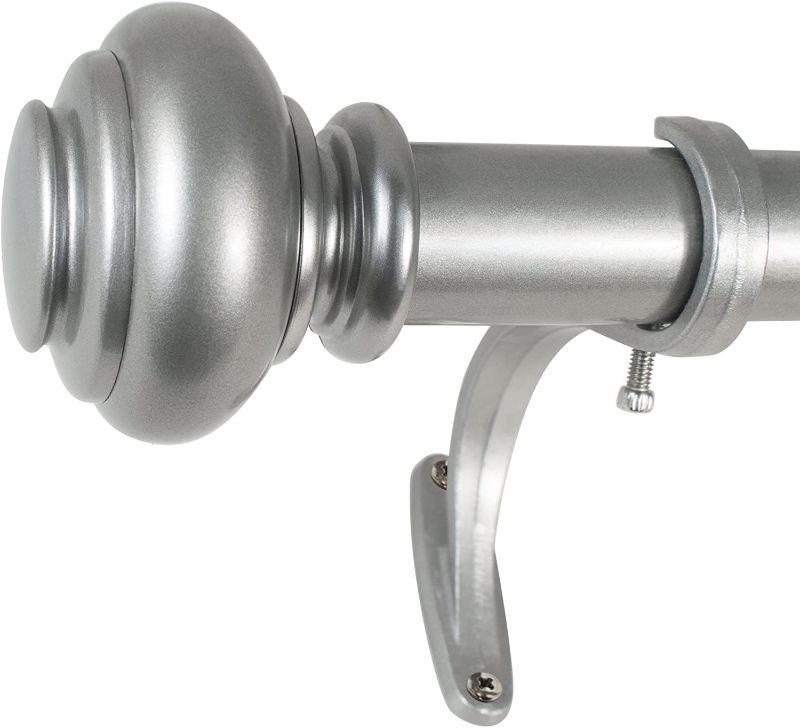 Photo 1 of Decopolitan Urn Curtain Rod, Grey, 18"-36"