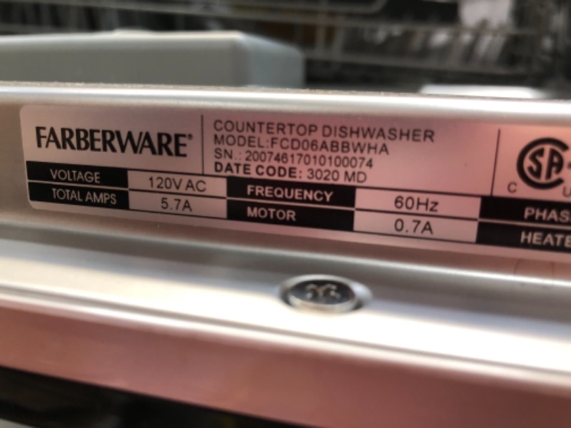 Photo 1 of Farberware Professional Countertop Portable Dishwasher in White With 6-Place