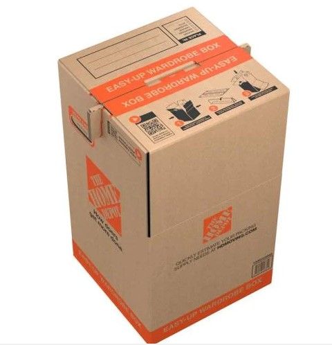 Photo 1 of 2 pack 20 in. L x 20 in. W x 34 in. D Easy Up Wardrobe Moving Box