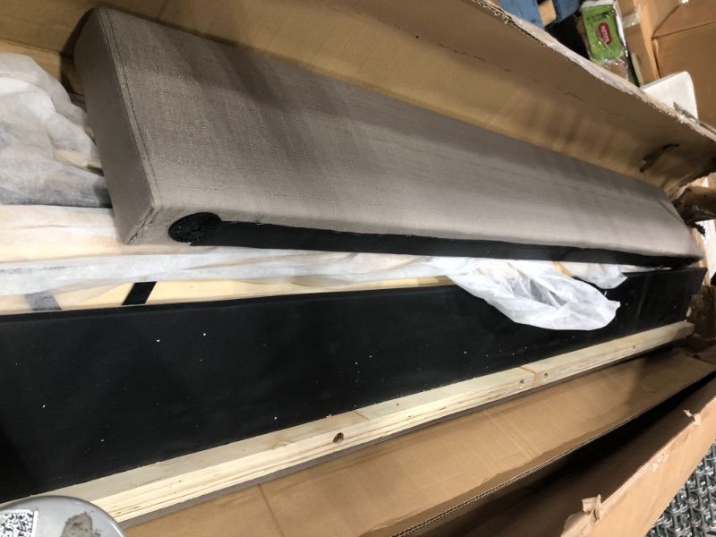 Photo 2 of **INCOMPLETE** Home Life Cloth Light Grey Silver Linen 51 Tall Headboard Platform Bed with Slats Queen
BOX 2 OF 2 BOTTOM SIDE BOARDS