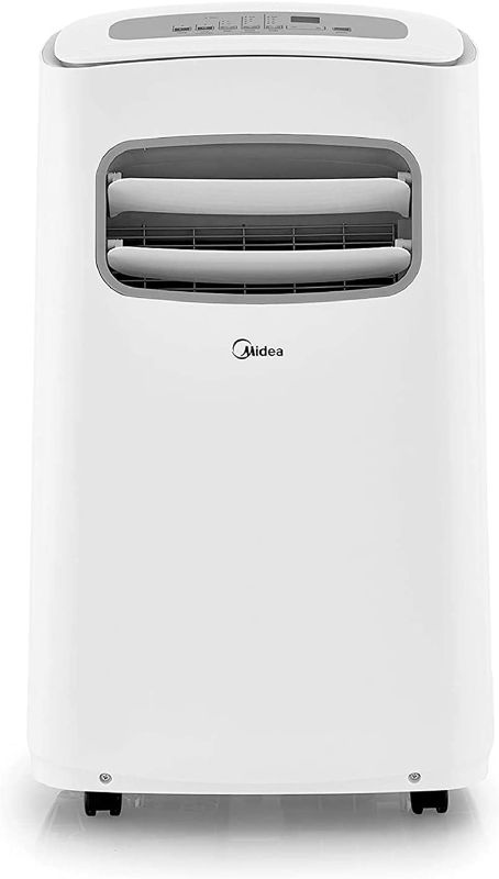 Photo 1 of **DAMAGED** MIDEA 3-in-1 Portable Air Conditioner, Dehumidifier, Fan, for Rooms up to 275 sq ft Enabled, 12,000 BTU DOE (6,500 BTU SACC) Control with Remote, Smartphone...
