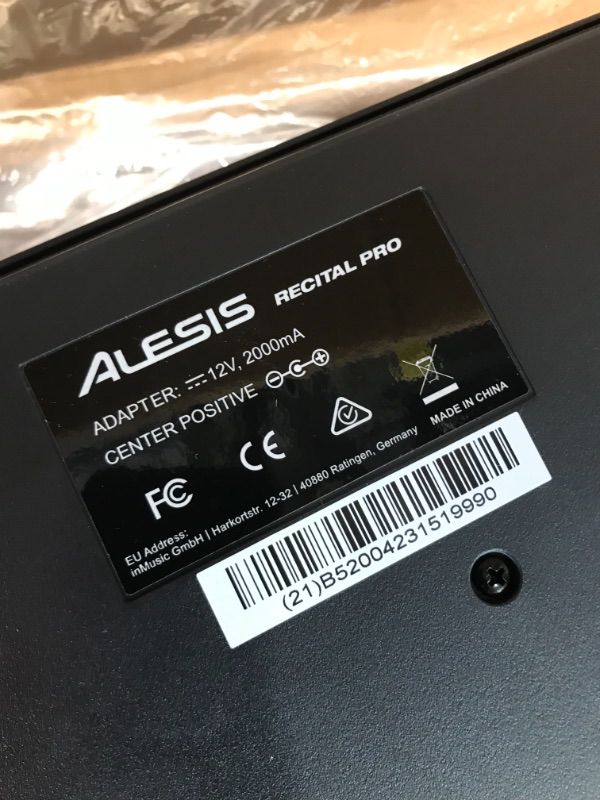 Photo 5 of Alesis Recital Pro  88 Key Digital Piano Keyboard with Hammer Action Weighted Keys 2x20W Speakers 12 Voices Record and Lesson Mode FX and Display