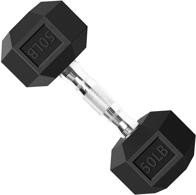 Photo 1 of Balelinko Hex Dumbbells Set Free Hand Weight Rubber Coated Cast Iron Hex Black Dumbbell