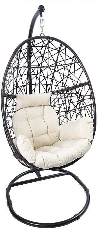 Photo 1 of **incomplete** Luckyberry Egg Chair Outdoor Indoor Wicker Tear Drop Hanging Chair with Stand