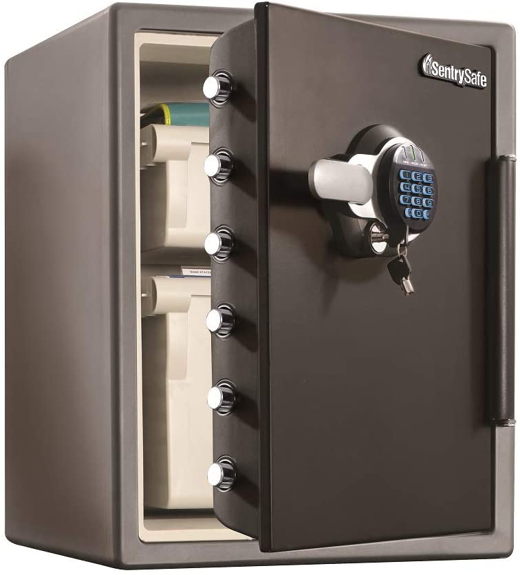 Photo 1 of SentrySafe SFW205GQC Fireproof Safe and Waterproof Safe with Dial Combination 2.05 Cubic Feet Gray/Black
