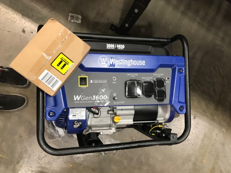 Photo 4 of Westinghouse WGen3600v Portable Generator 3600 Rated Watts  4650 Peak Watts