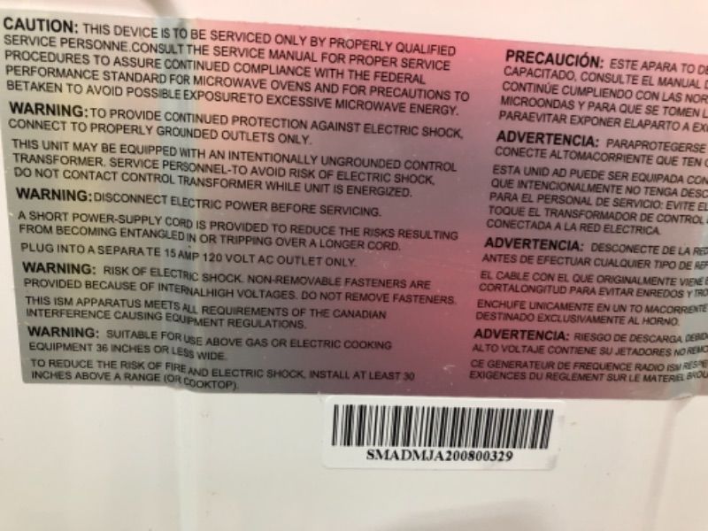 Photo 3 of Smad Over The Range Microwave Oven 1.6 CuFt for Home Restaurant OTR Microwave Oven 1000 Watts with ECO Mode Child Lock 300 CFM Stainless Steel
