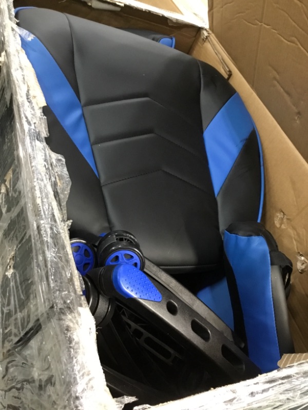 Photo 2 of RESPAWN RSP110 RACING STYLE GAMING RECLINING ERGONOMIC CHAIR WITH FOOTREST BLUE //MISSING HARDWARE//PREVIOUSLY OPENED
