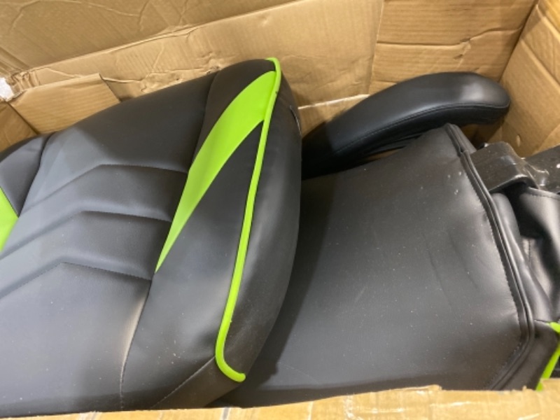 Photo 2 of RESPAWN Racing Gaming Chair Reclining Ergonomic Leather with Footrest In Green