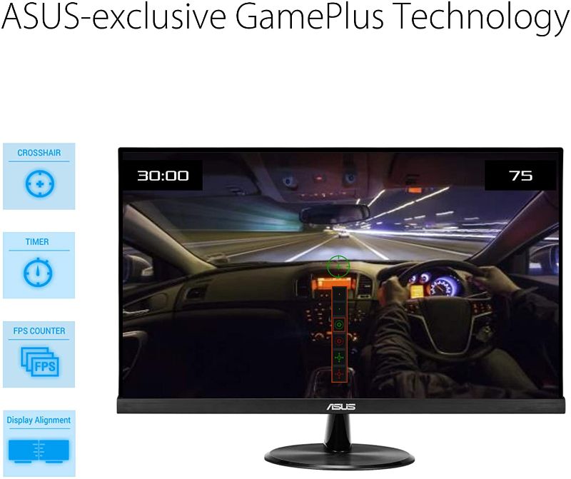 Photo 1 of ASUS VP279HE 27” Monitor, 1080P Full HD, 75Hz, IPS, Adaptive-Sync/FreeSync, Eye Care, HDMI VGA, Frameless, Low Blue Light, Flicker Free, VESA Wall Mountable
